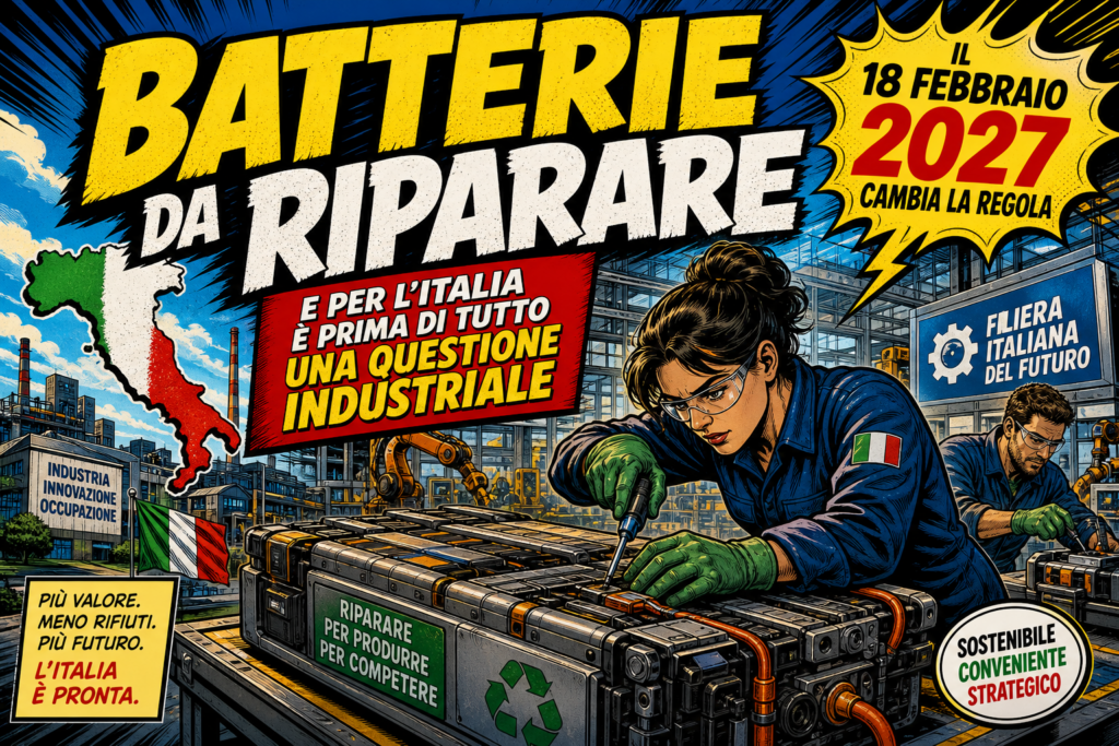 Batterie da riparare il 18 febbraio 2027 cambia la regola, e per l'Italia è prima di tutto una questione industriale