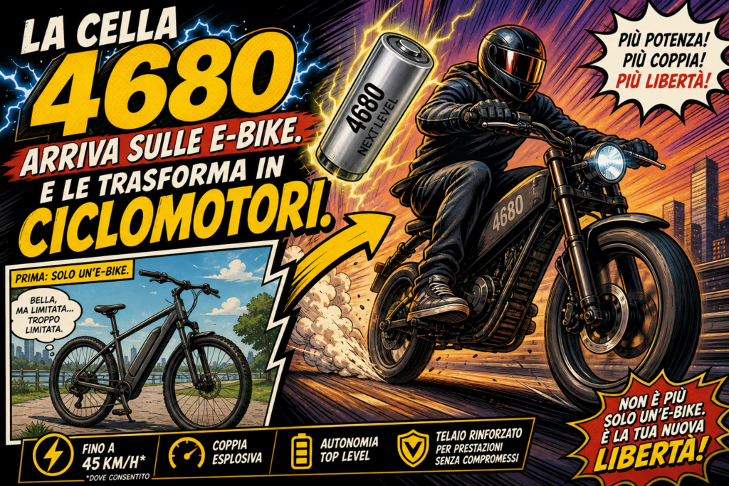 La cella 4680 arriva sulle e bike. E le trasforma in ciclomotori.