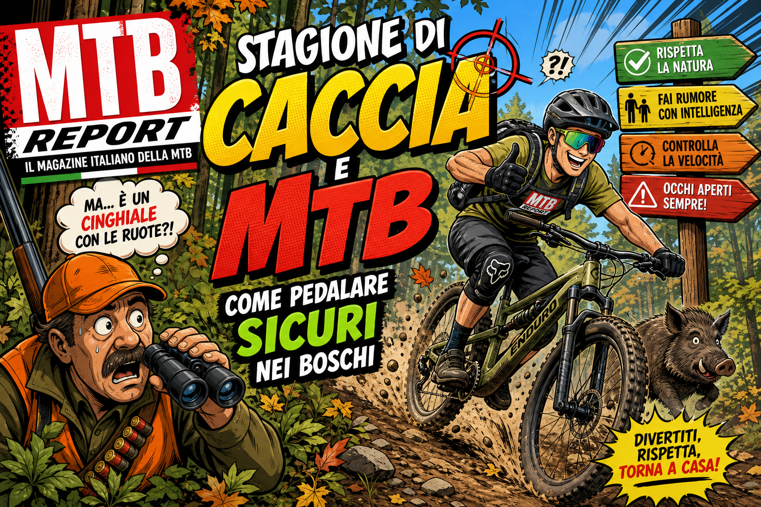 Caccia e mountain bike, MTB stagione venatoria, apertura caccia 2026, silenzio venatorio, martedì e venerdì caccia